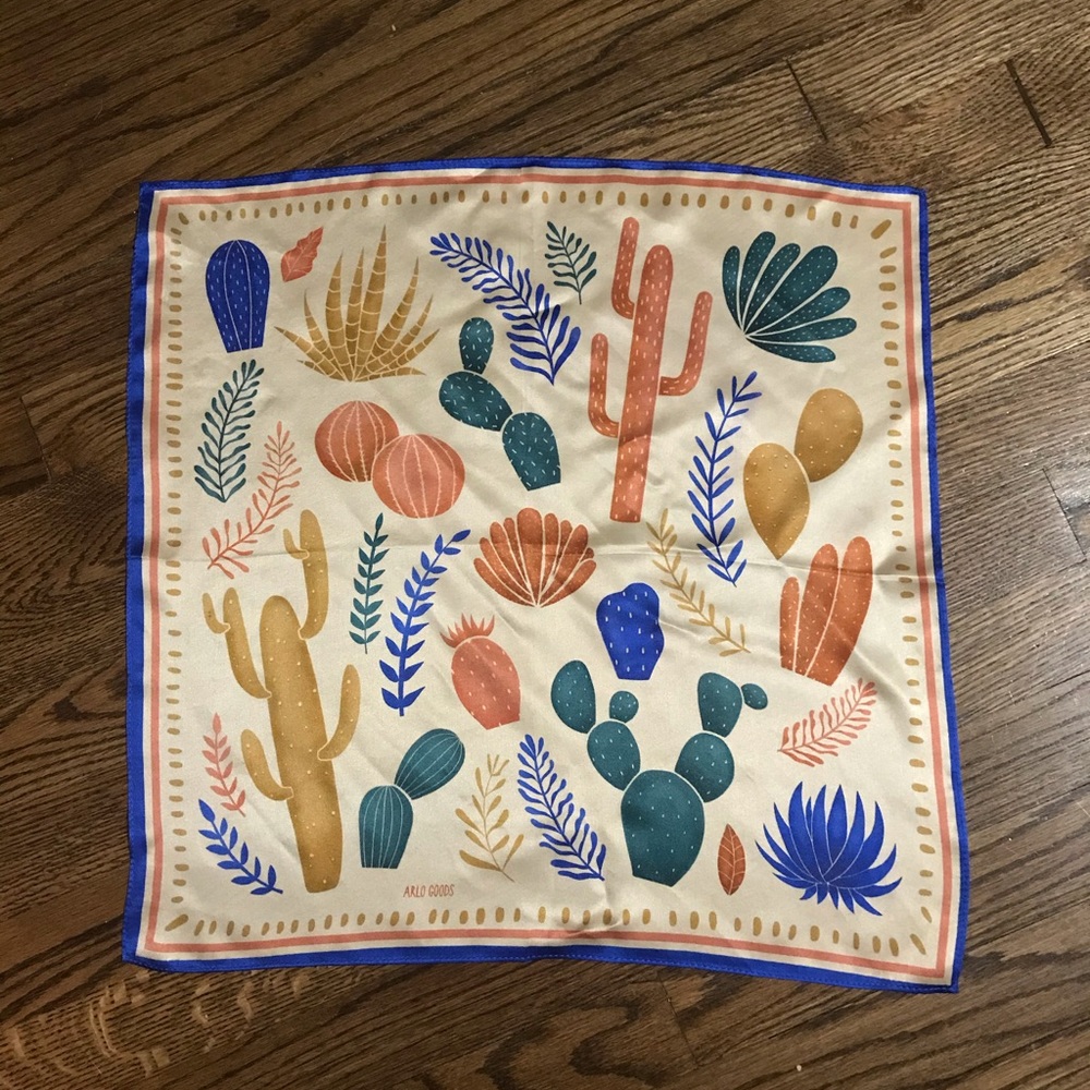 SOLD Succulent Silk Print Scarf